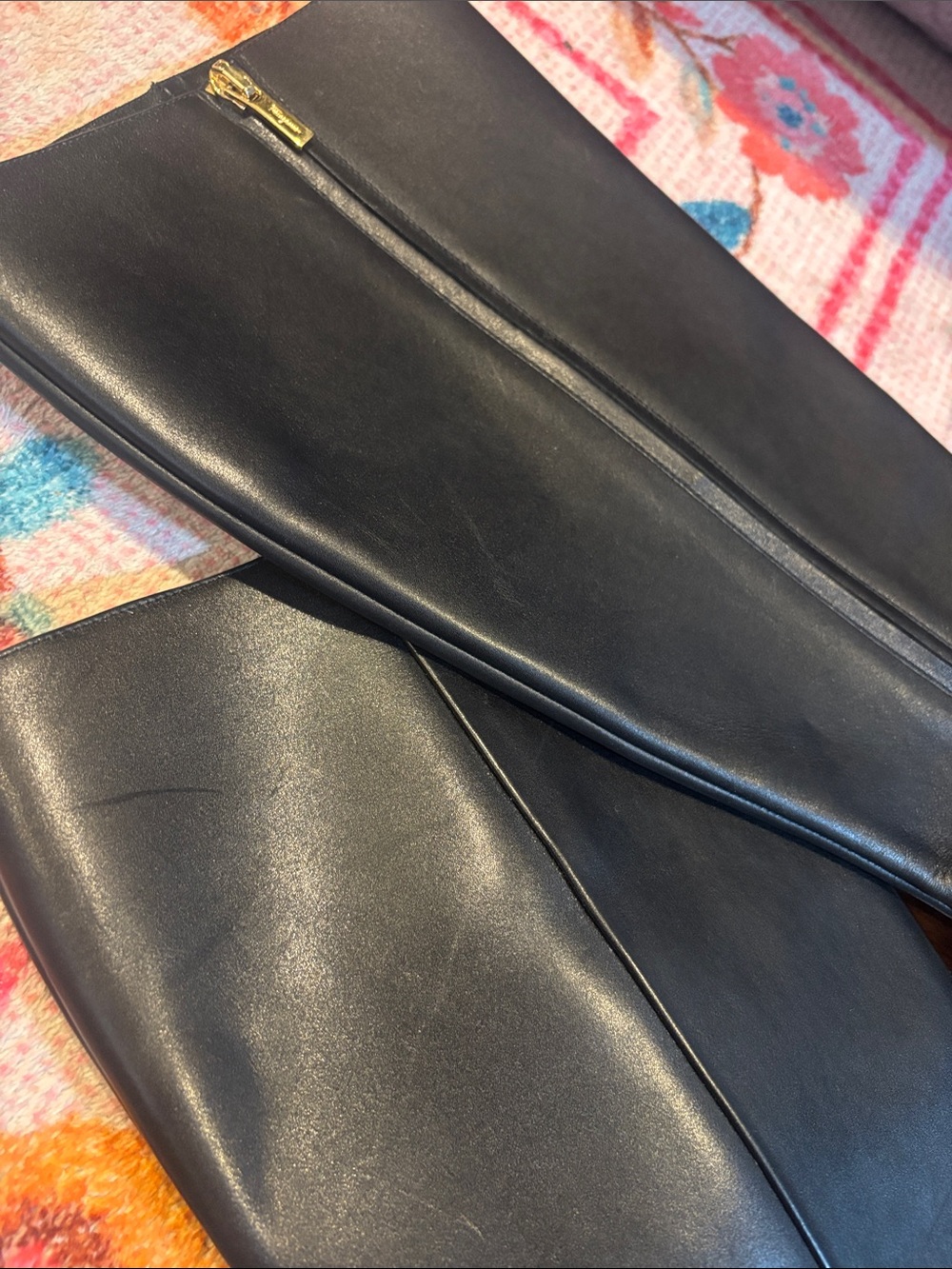 salvatore ferragamo Knee-High Boots in Black Leather size 10 - Picture 4 of 8